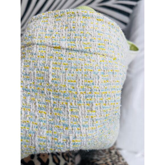 Halogen Bouclé style tweed Skirt Straight Knee-Length Green Check Pattern Size 6 - Picture 6 of 6